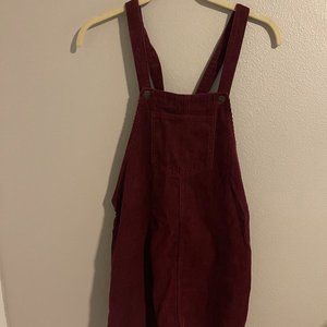 Corduroy burgundy overall dress